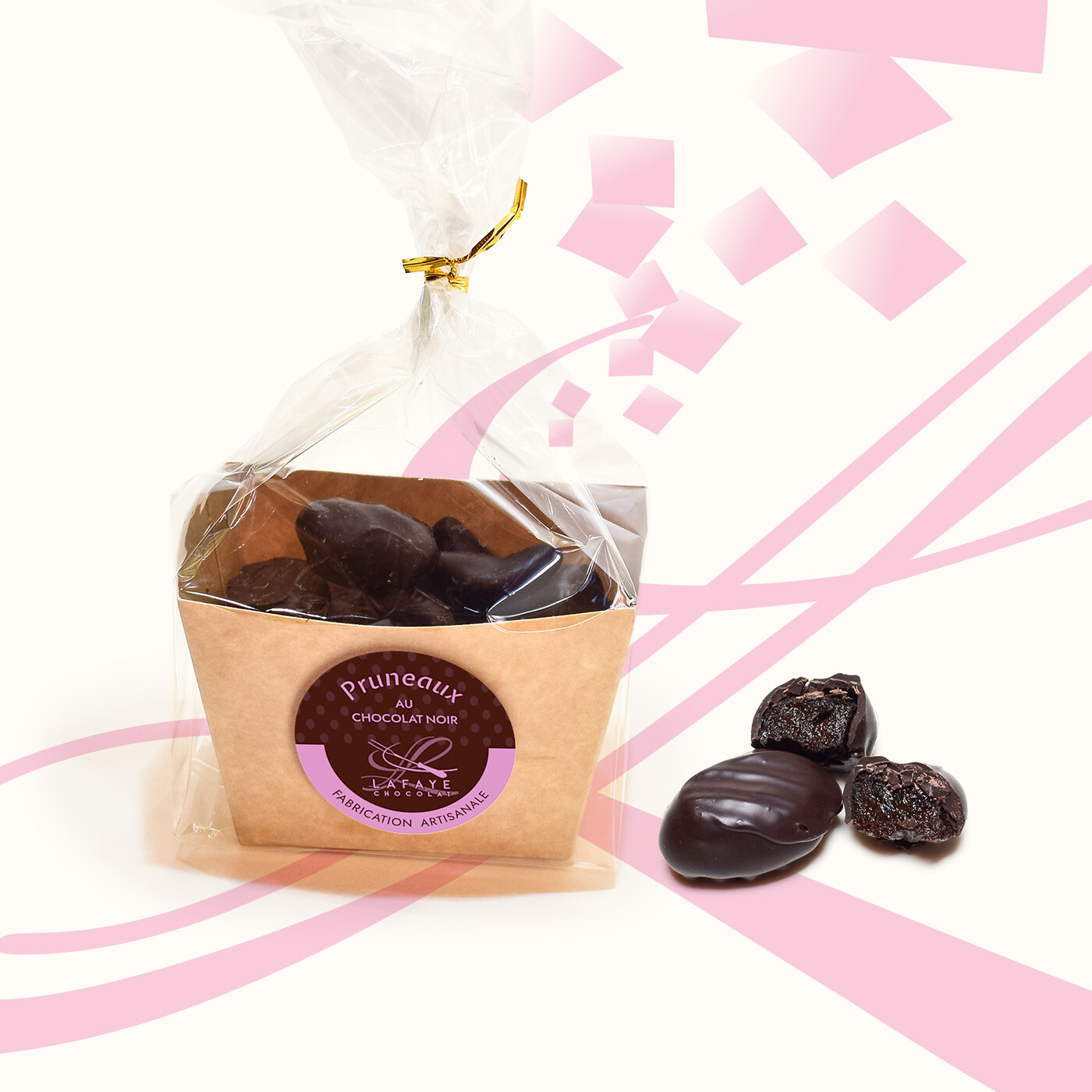 Pruneaux enrobés de chocolat noir