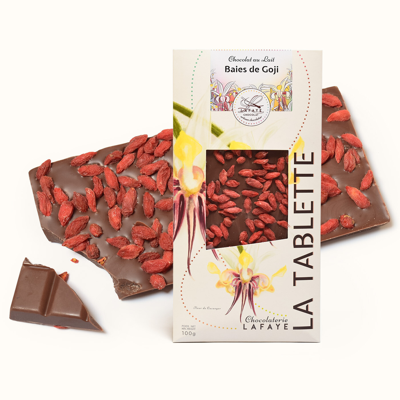 Tablette chocolat au lait et baies de Goji