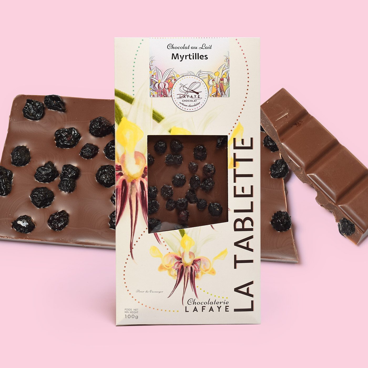 Tablette chocolat au lait Myrtilles