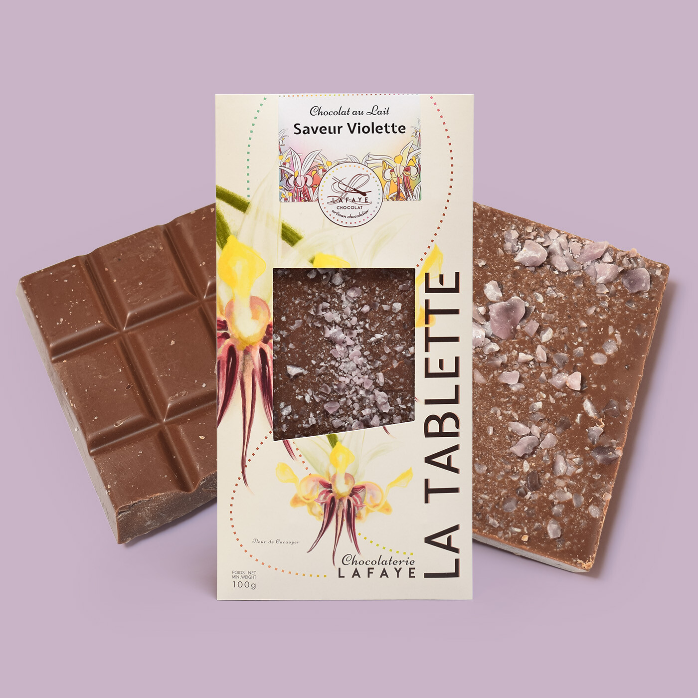 Tablette chocolat au lait saveur violette