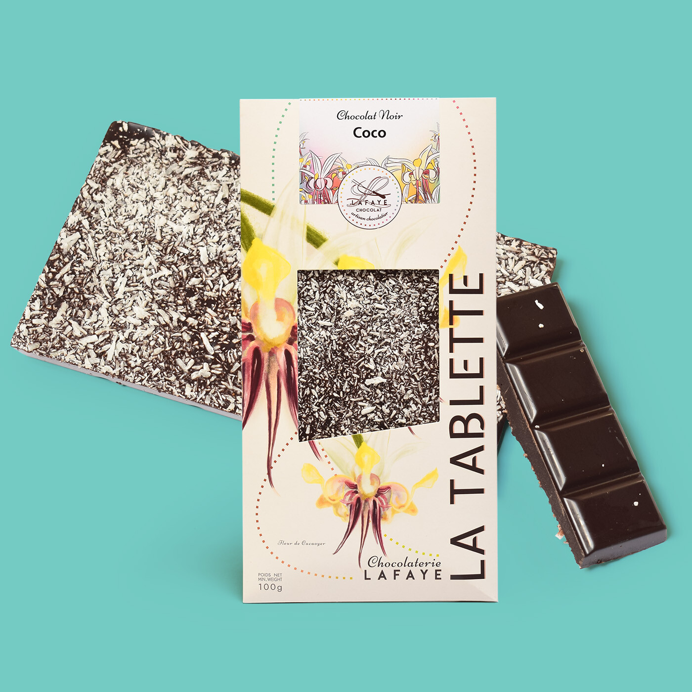Tablette chocolat noir et Noix de Coco