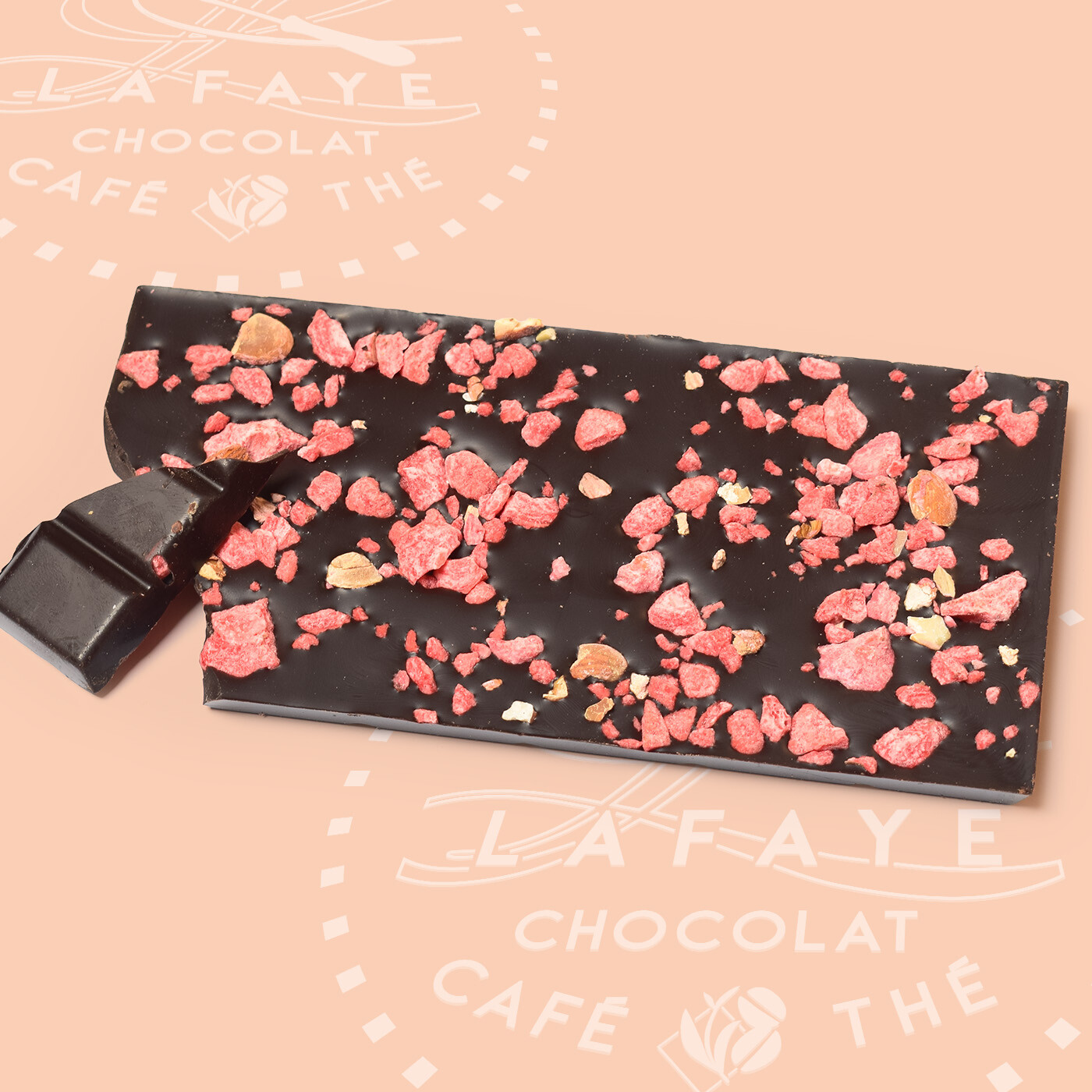 Tablette chocolat noir et Pralines roses – Image 2