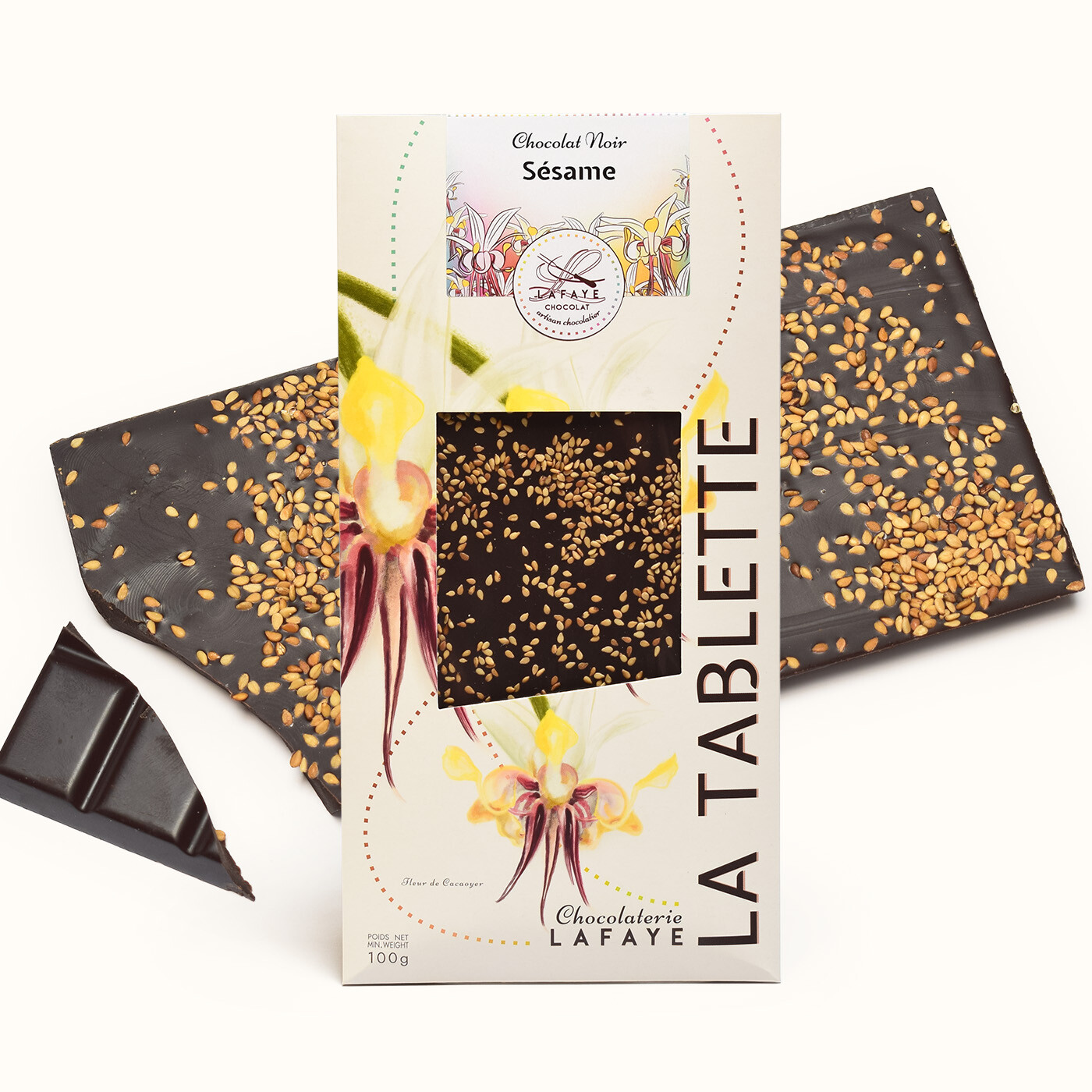 Tablette chocolat noir et Sésame