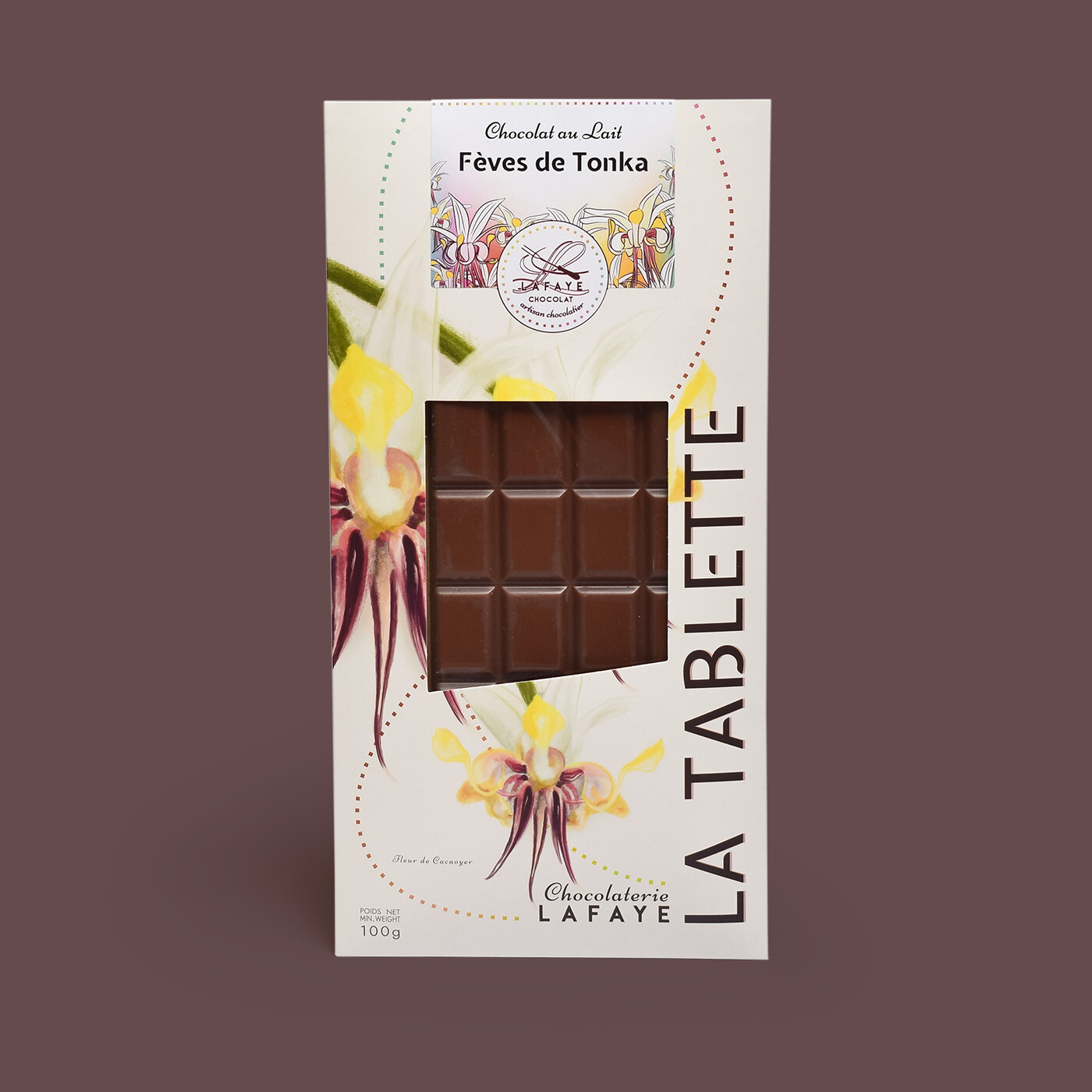 Tablette chocolat au lait et fèves de Tonka