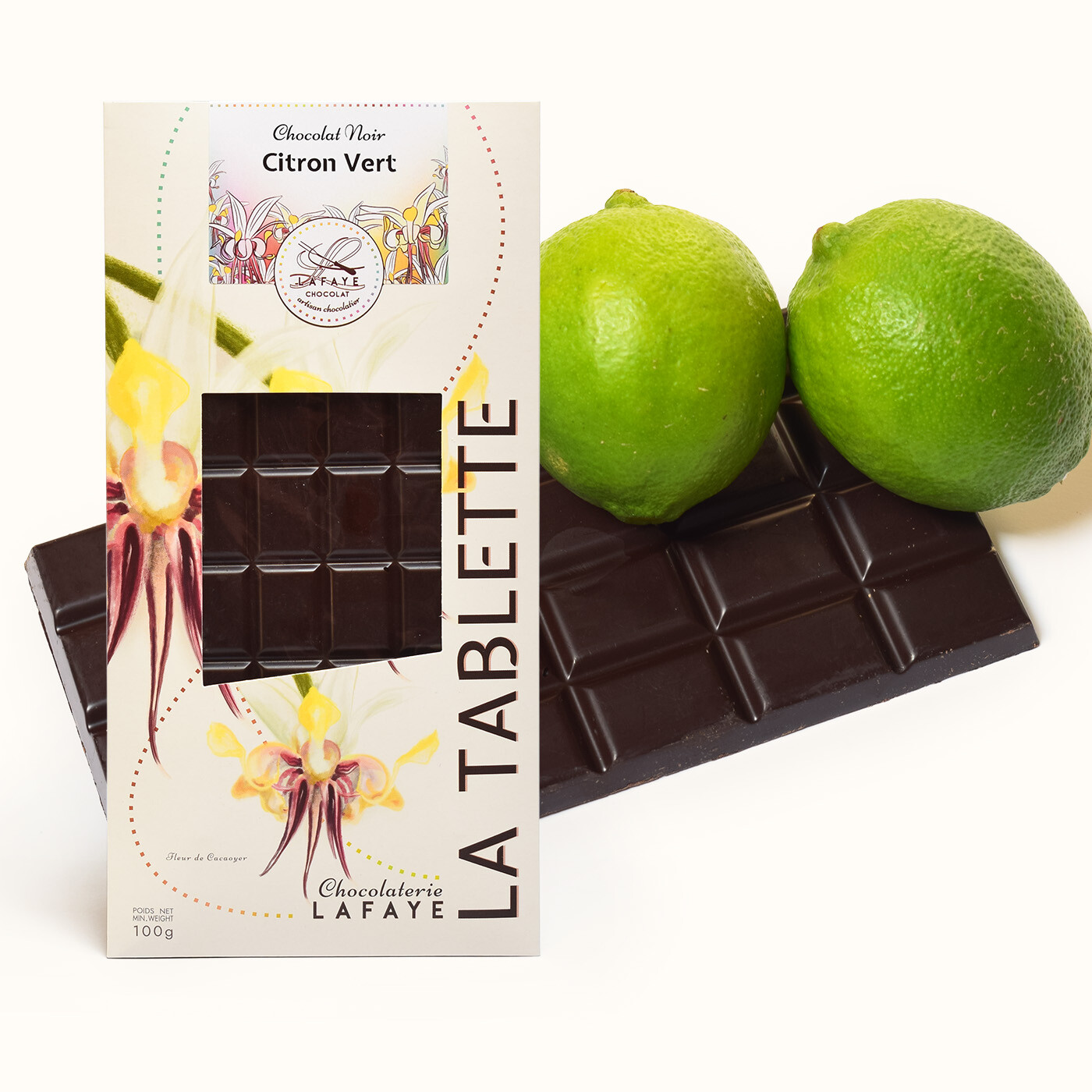 Tablette chocolat noir et citron vert