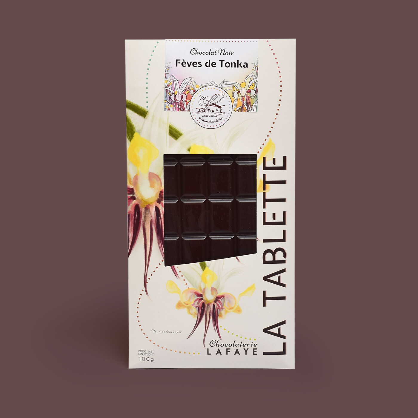 Tablette chocolat noir et fèves de Tonka