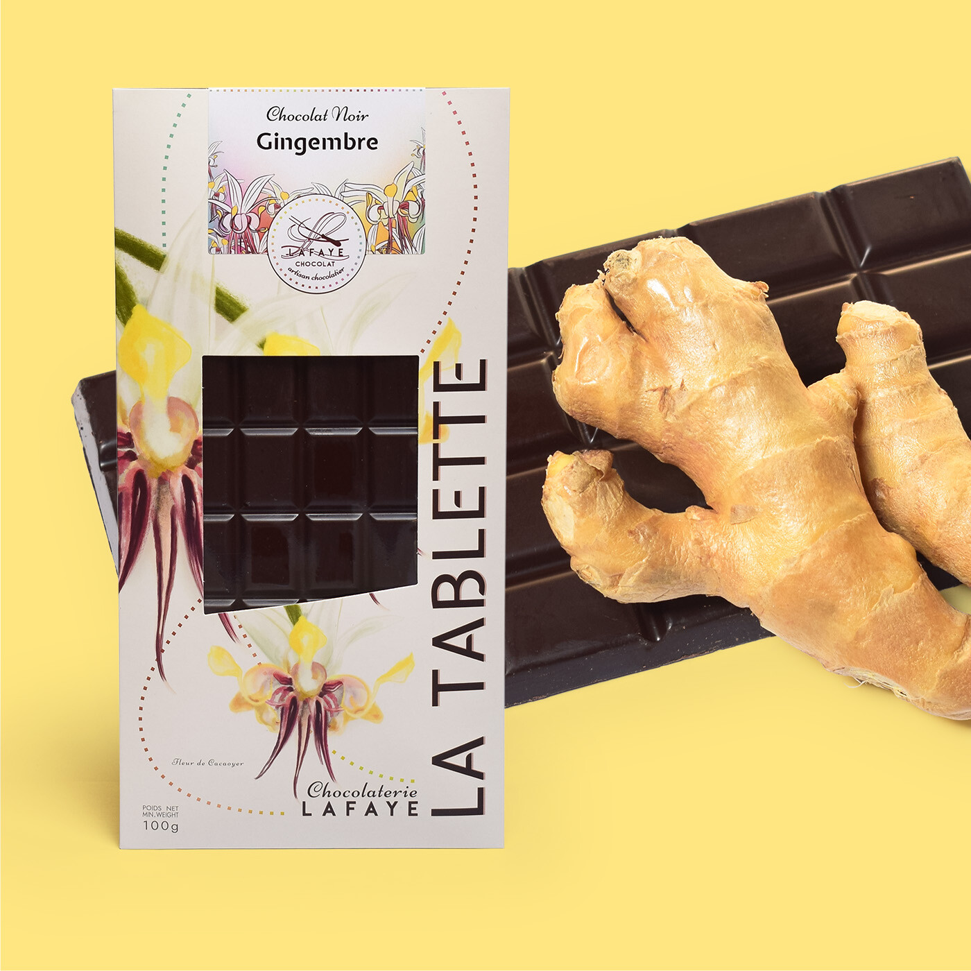 Tablette chocolat noir et gingembre