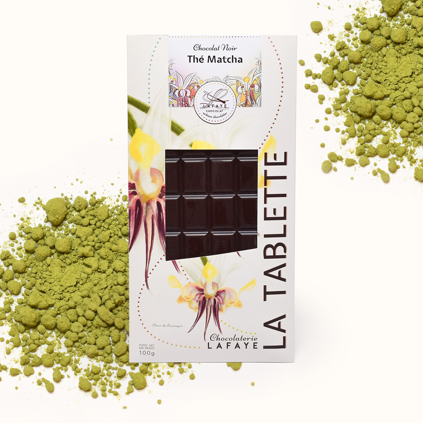 Tablette chocolat noir et thé Matcha