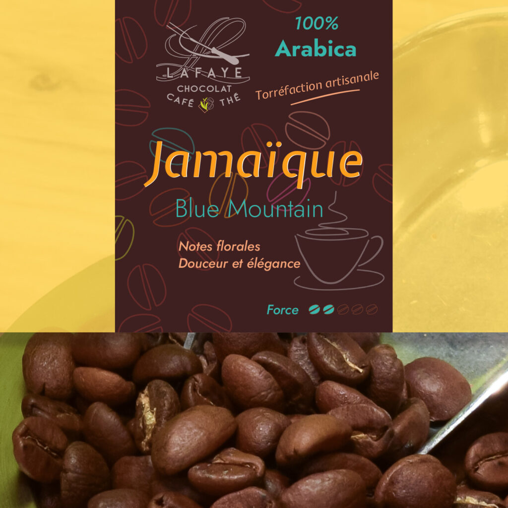 Café Jamaïque Blue Mountain en grains, fraîchement torréfié par Lafaye chocolat torréfacteur à Périgueux.